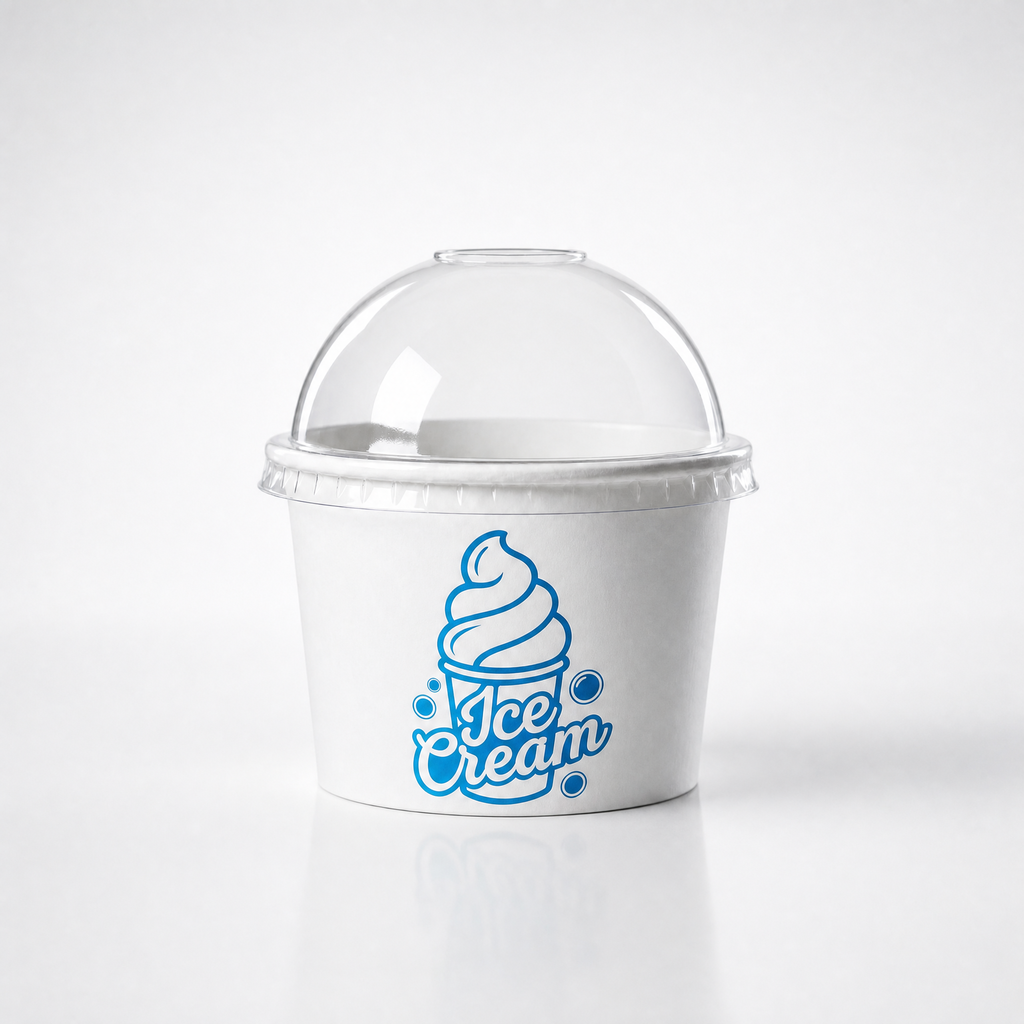 8oz Ice Cream Gelato Frozen yogurt Tub / Cup - 3 Scoop 1000 (Lids included)
