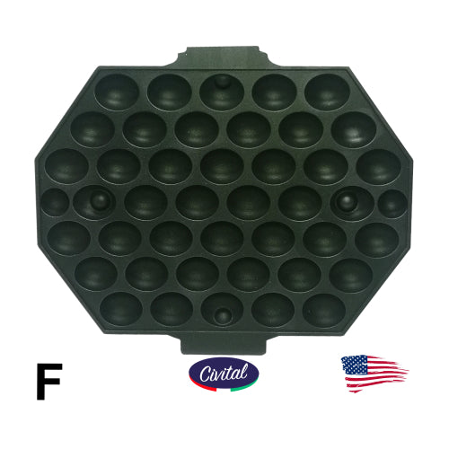 Civital DC Waffle Machine Plate Type -F- (BUBBLE WAFFLE) FITS CARBON'S MACHINES _ SET 2 X PLATES