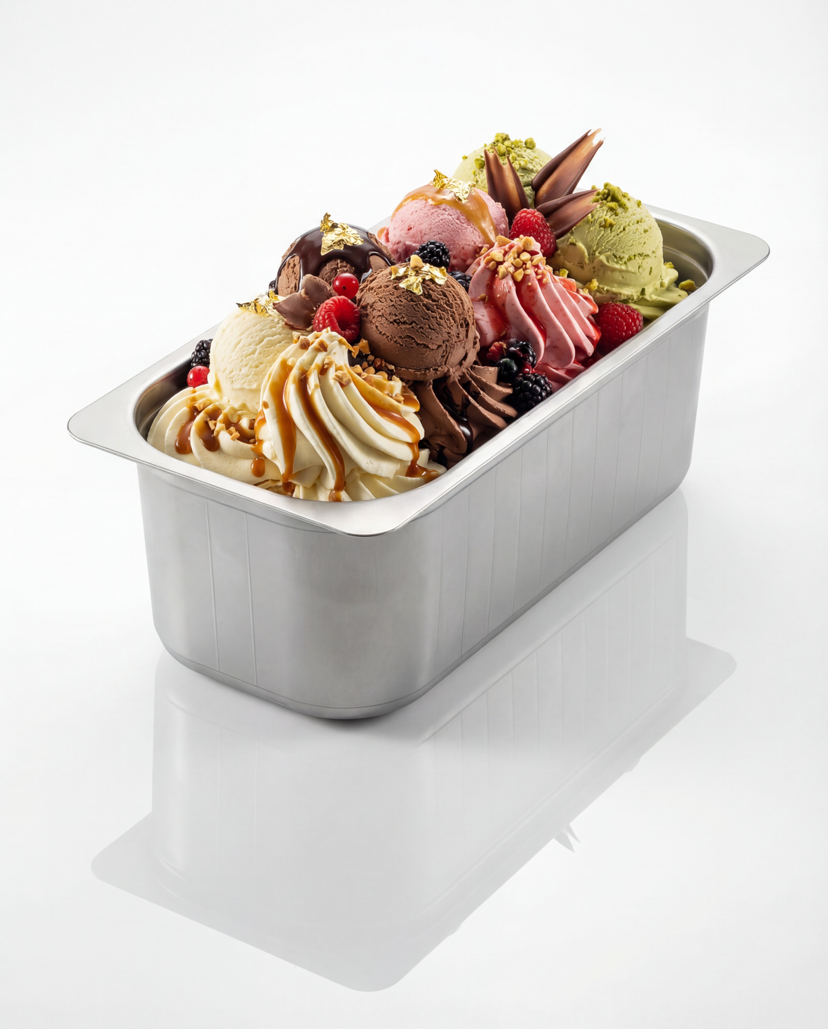 Napoli Tray _ 4.7L Plastic Silver Container for Ice Cream, Gelato production & Display 150 Units