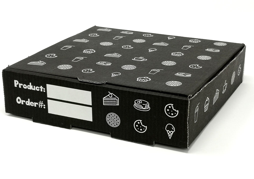 Products - 500 Boxes _ 7" BLACK GENERIC PIZZA / WAFFLE BOX 190X190X45MM