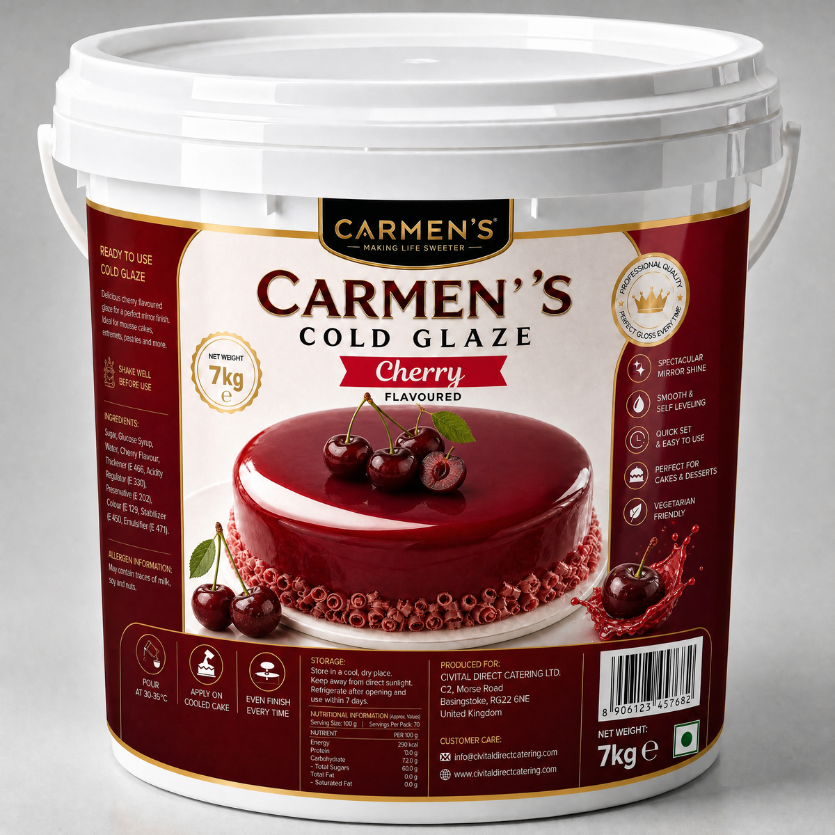 Mirror Overlay Cold Glaze Cherry Flavoured 7kg