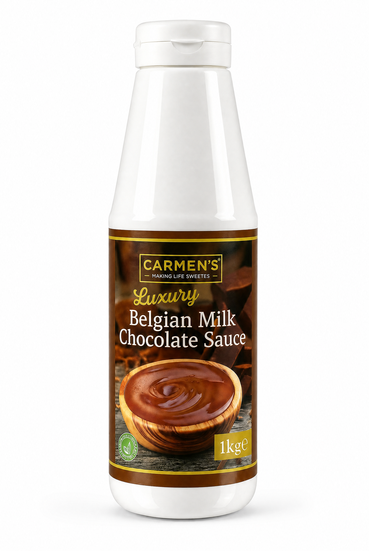 Carmen’s Luxury Belgian Milk Chocolate Sauce 1kg for professional use