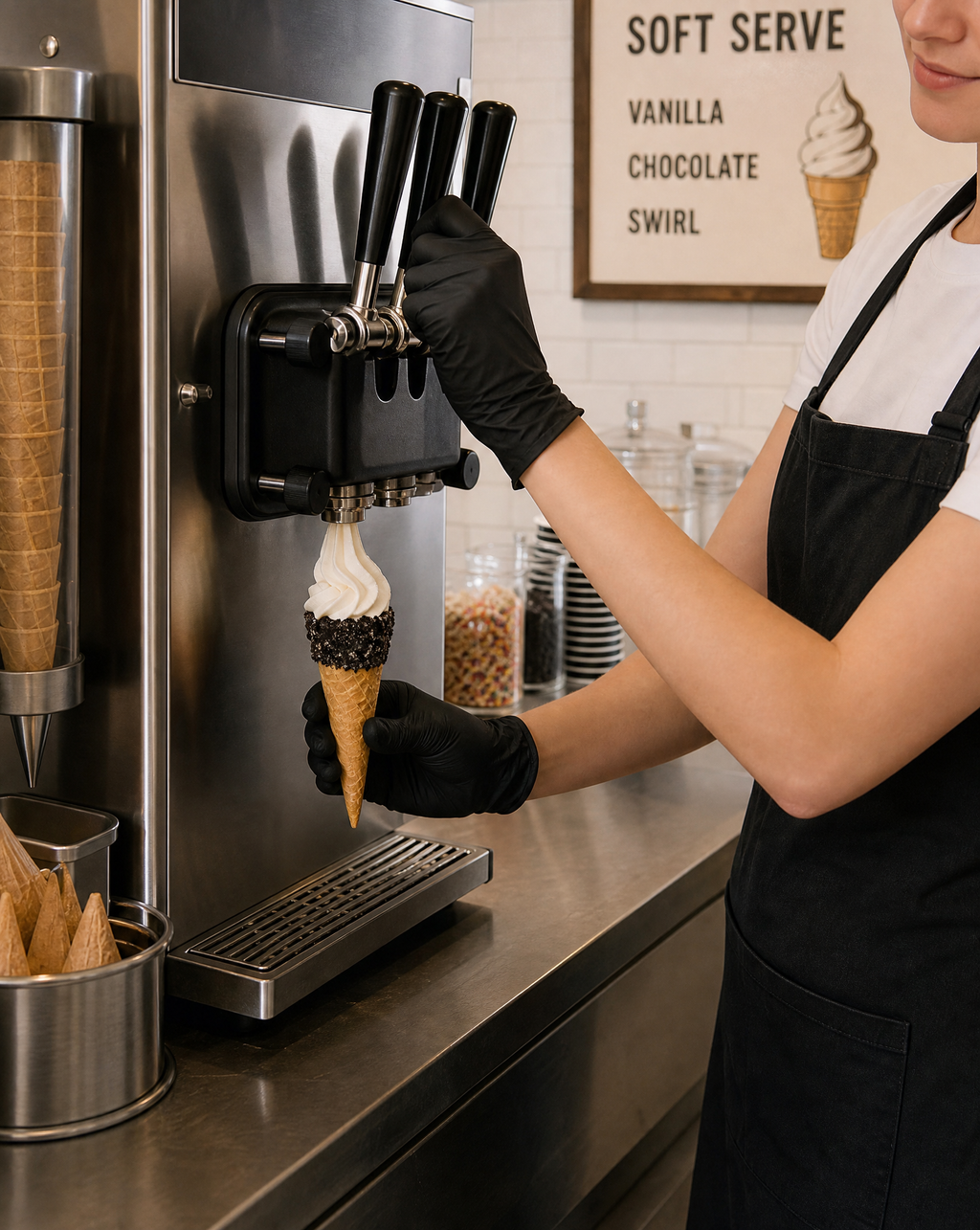 Carmen's tall Cookie Crumb decorated waffle cone (1 scoop) - 48 Units