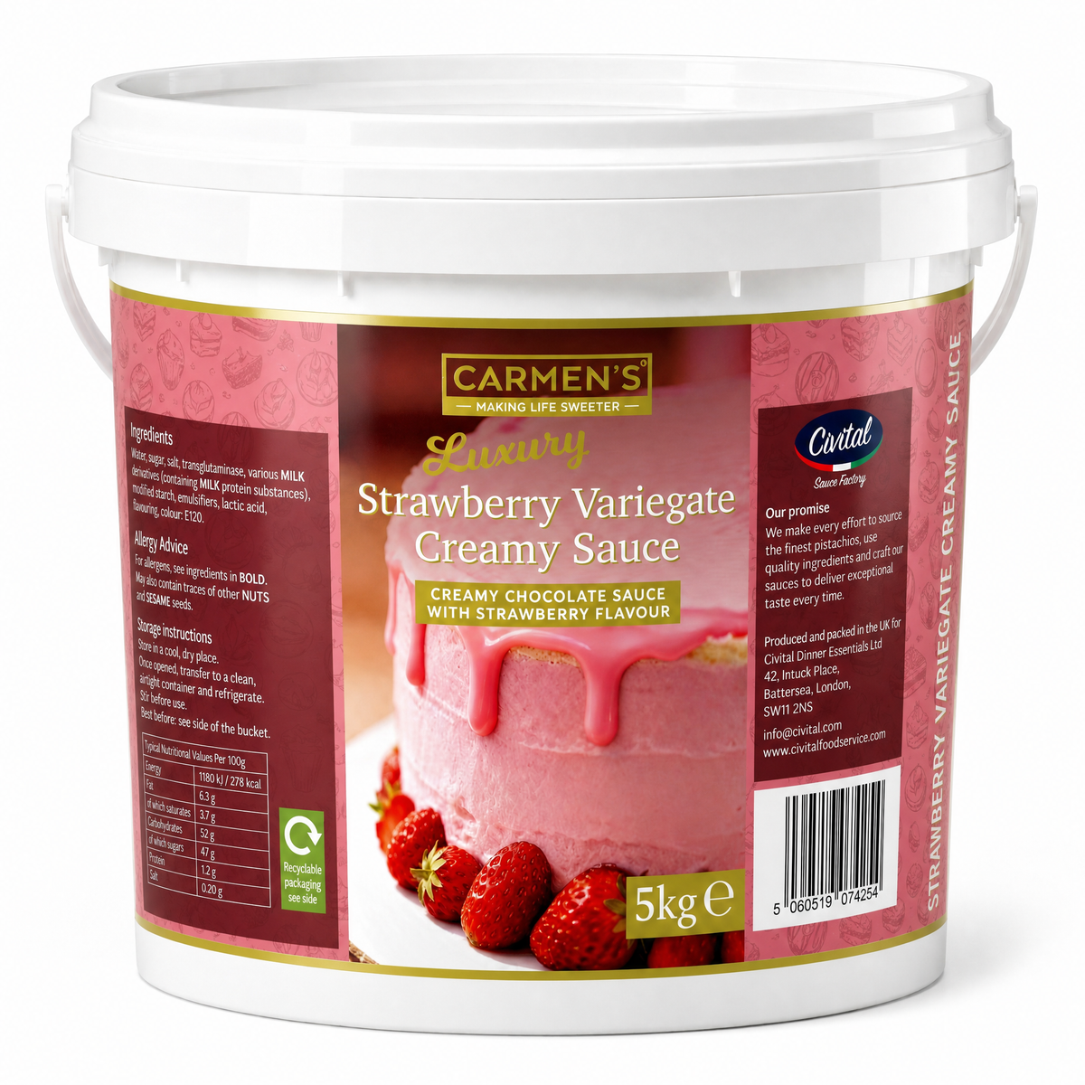 5kg Carmen’s Luxury Liquid Candy Floss Sauce 5kg for professional use
