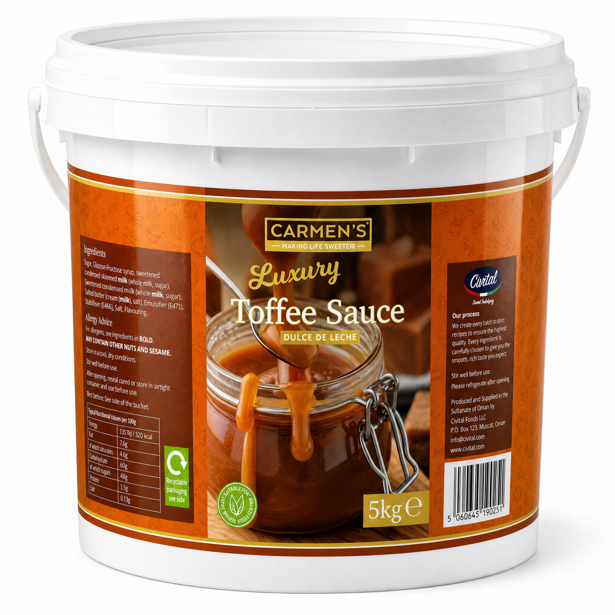 Carmen’s Luxury Toffee Sauce 5kg for professional use