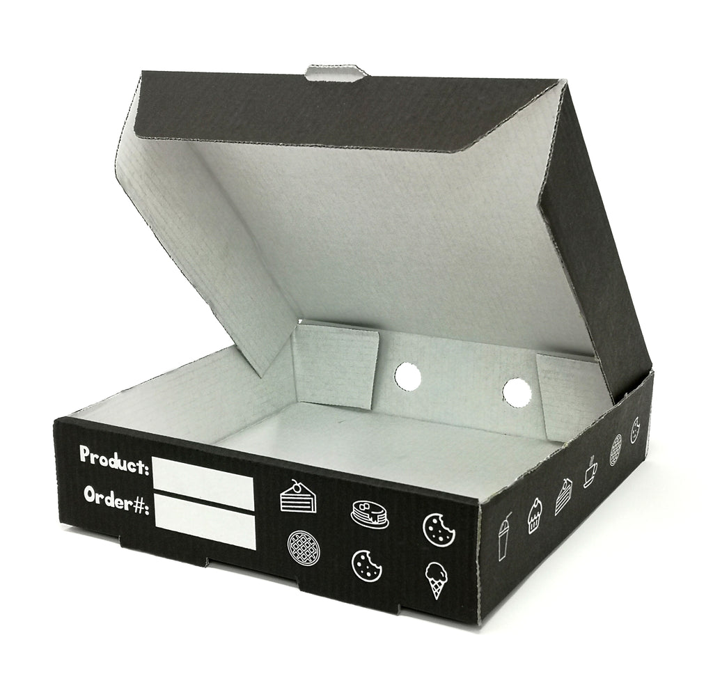 7" BLACK GENERIC PIZZA / WAFFLE BOX 190X190X45MM x 100