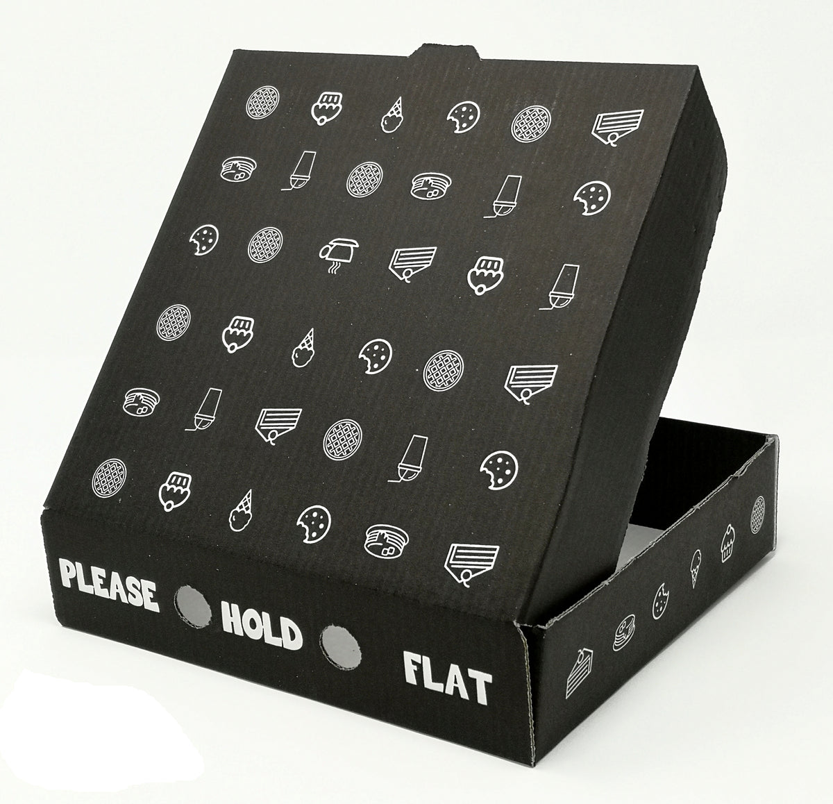 7" BLACK GENERIC PIZZA / WAFFLE BOX 190X190X45MM x 100