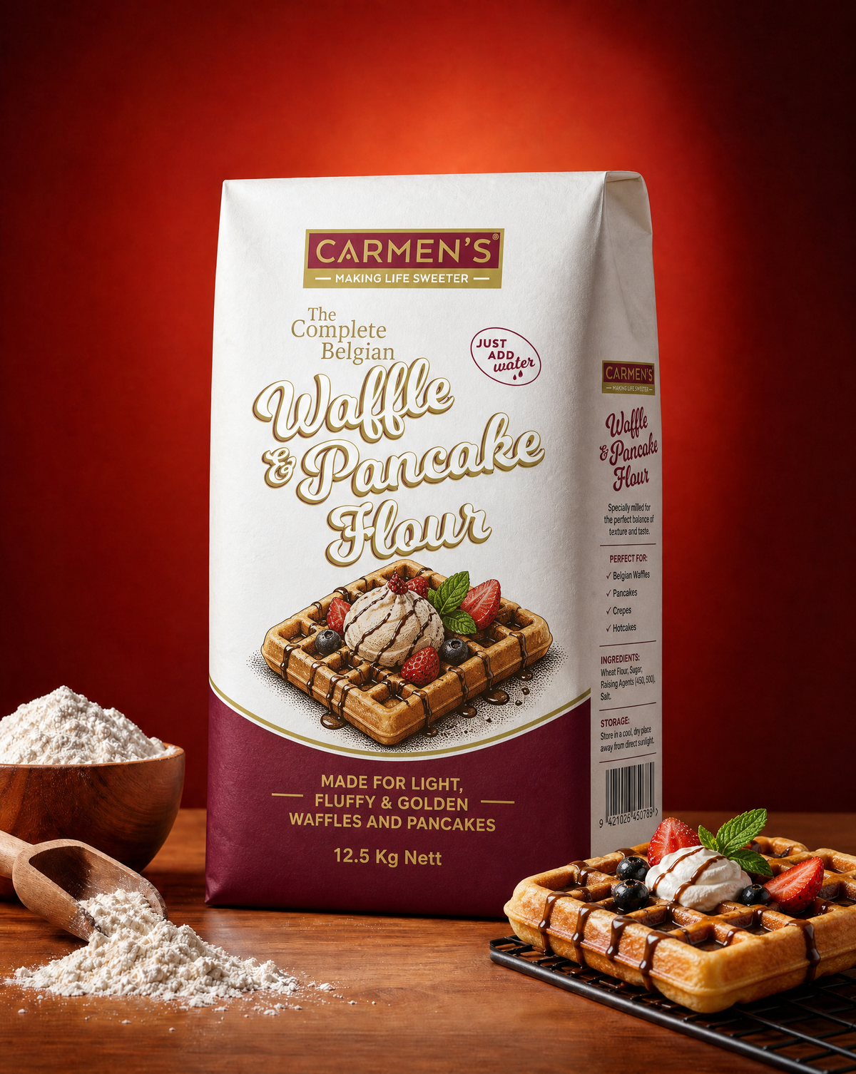 Luxury Complete All in One Carmen's American Waffle Mix 12.5kg