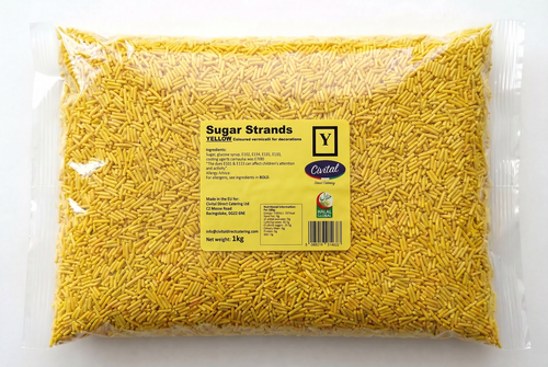 10kg - Yellow Strands _ Yellow Vermicelli Strands sprinkles for Desserts Decoration 10kg (BULK)